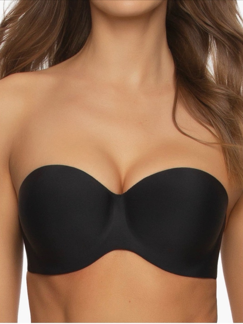 Felina Strapless Smooth Bandeau Bra - Black